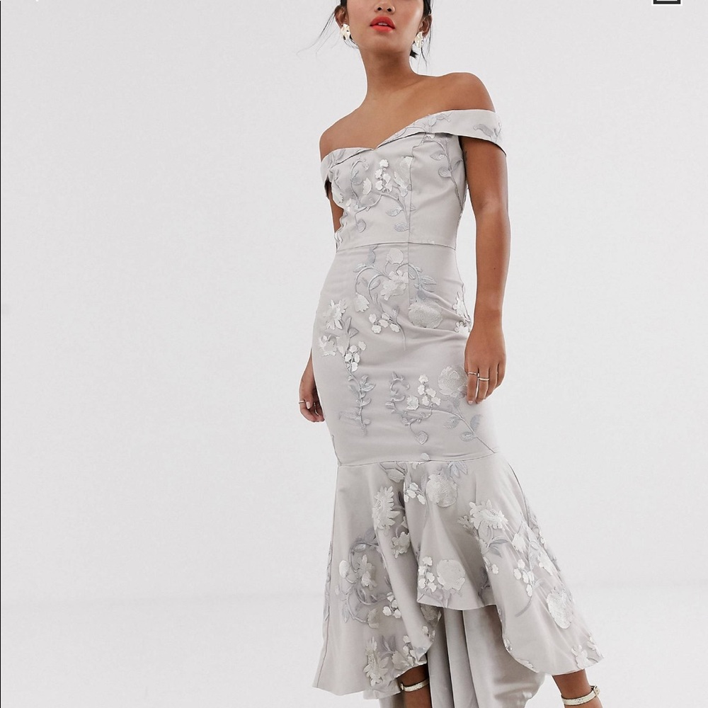 ASOS OTS fishtail maxi dress